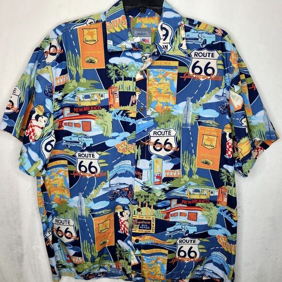 Vintage Other - Vintage High Seas Route 66 All Over Print Button Down Shirt Size 2XL